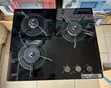 Black 3-Burner Gas Cooker with Glass Top - 4