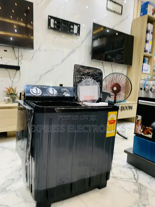 Ultra Sleek Black Nasco 7kg Semi-Auto Twin Tub Washing Machine - 1