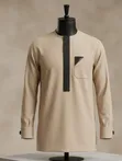 Men's Long Sleeve Kaftan Shirt - 1