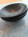 Black Ceramic Shallow Bowl - 2
