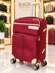 Black Softside Rolling Travel Suitcase with Dual-Front Zippered Luggage Bag - 2