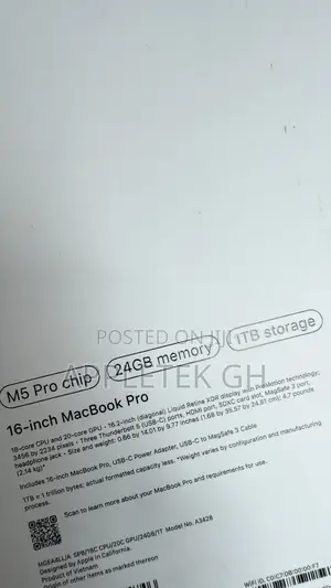 Apple MacBook Pro 2026 M5 Pro 16-inch 24GB RAM 1TB SSD