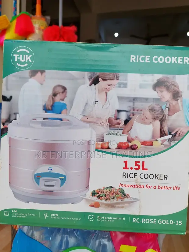 T-UK 1.5L Rose Gold Electric Rice Cooker - 1