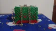 Handmade Green & Red Beaded Clutch Bag - 2