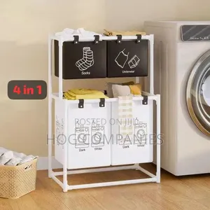 2-Tier Laundry Clothes Storage Organizer Basket