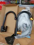 Black Gooseneck Kitchen Mixer Taps (Single Lever) - 4