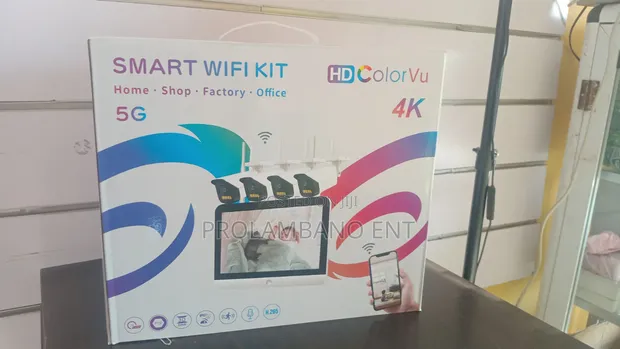 4 Channel Smart Wireless WIFI CCTV Kit with 10/12" Monitor - HD ColorVu - 1