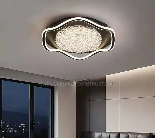 Gold Crystal Ceiling Light with Remote - 1