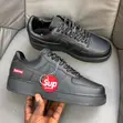 Nike x Supreme Air Force 1 Low Black Leather Sneakers - 2