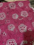 Magenta Cord Lace Fabric - 6 Yards - 2
