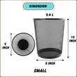 Mesh Trash Can - Black Wire Wastebasket 9L / 12L - 4