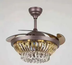 Chocolate and Gold Chandelier Fan Light