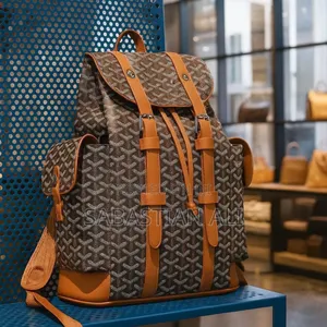Goyard Canvas & Tan Leather Backpack