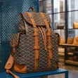 Goyard Canvas & Tan Leather Backpack - 1