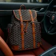 Goyard Canvas & Tan Leather Backpack - 2