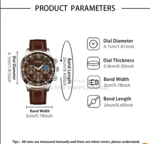 Geneva Men's Genuine Leather Quartz Watch