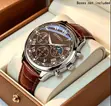 Geneva Men's Genuine Leather Quartz Watch - 2