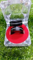 Men's Stainless Steel Textured Silver Inlay Wedding Ring - 1
