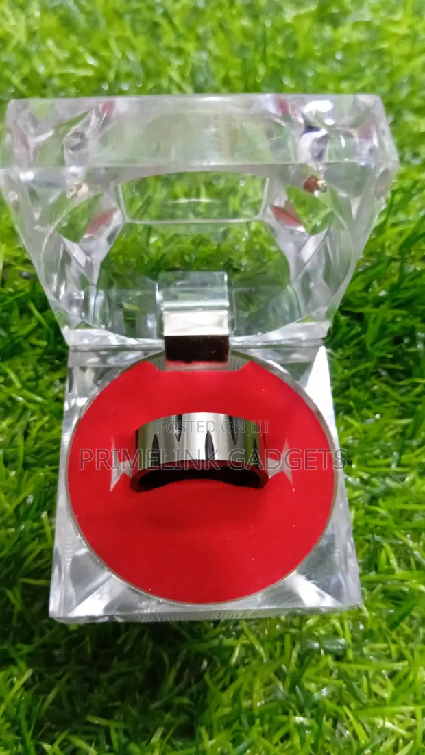 Men's Stainless Steel Ring with Knife Cut Detail - 1
