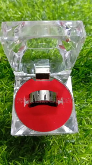 Men's Stainless Steel Ring with Knife Cut Detail