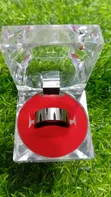 Men's Stainless Steel Ring with Knife Cut Detail - 1