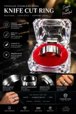 Men's Stainless Steel Ring with Knife Cut Detail - 3