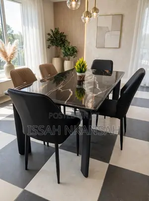 Black and Gold Marble Dining Set