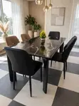 Black and Gold Marble Dining Set - 1