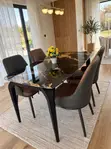Black and Gold Marble Dining Set - 3
