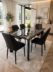Black and Gold Marble Dining Set - 4