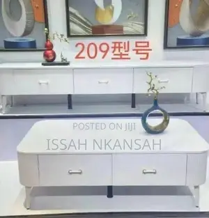 White Coffee Table with TV Stand