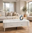 White Coffee Table with TV Stand - 3