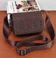 Stylish Black Leather Cross-Body Bag with Skull Pattern - 2