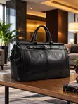 High Quality Leather Duffle Bag (Black, Brown, Black & Gray) - 1
