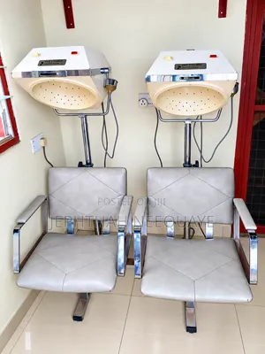 2 Professional Hair Steamers with Salon Chairs
