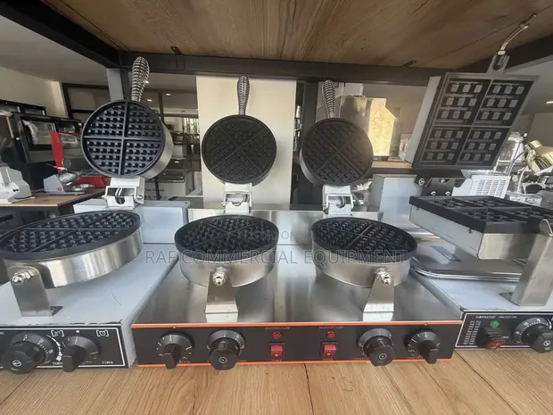 Commercial Stainless Steel Double Waffle Machine - 1
