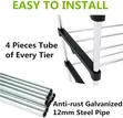 8 Tier Metal Shoe Rack Organizer (Up to 24 Shoes) - 3