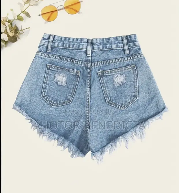 Boohoo High Waist Jeans Shorts - Women's Blue - 1