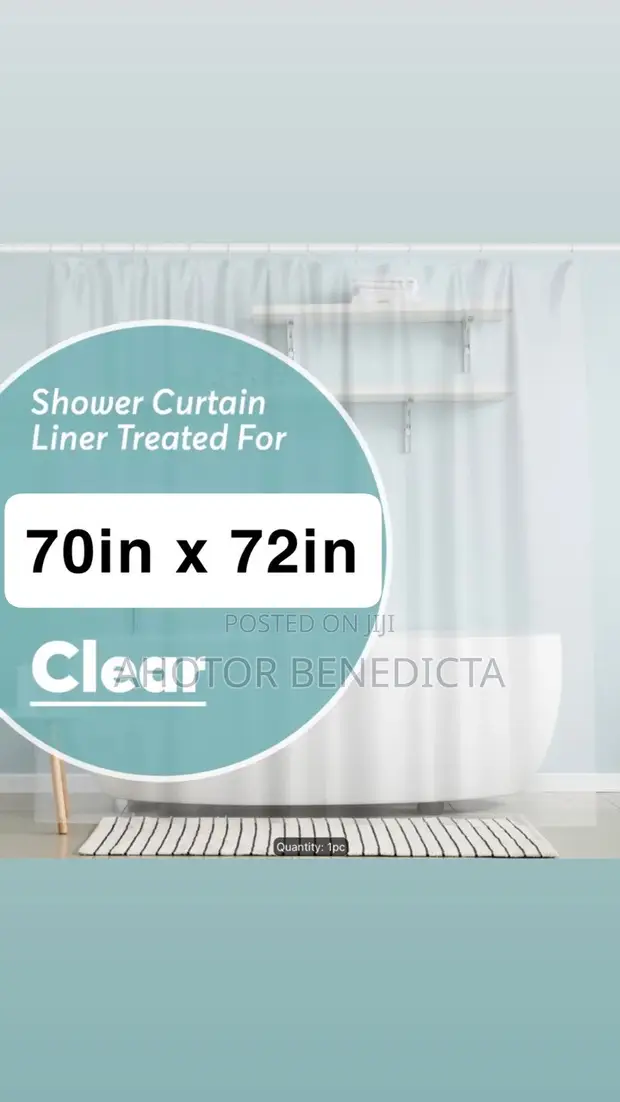 ALLURE White Plain Shower Curtain - Brand New - 1