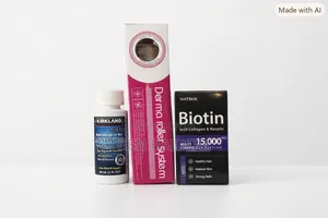 Kirkland Derma Roller and Biotin Hair Growth Set