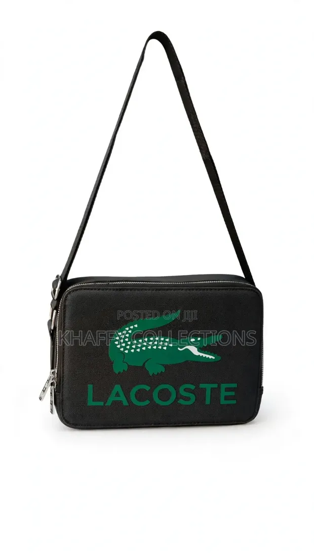 Original Lacoste Crossbody Bag - Black with Green Logo - 1