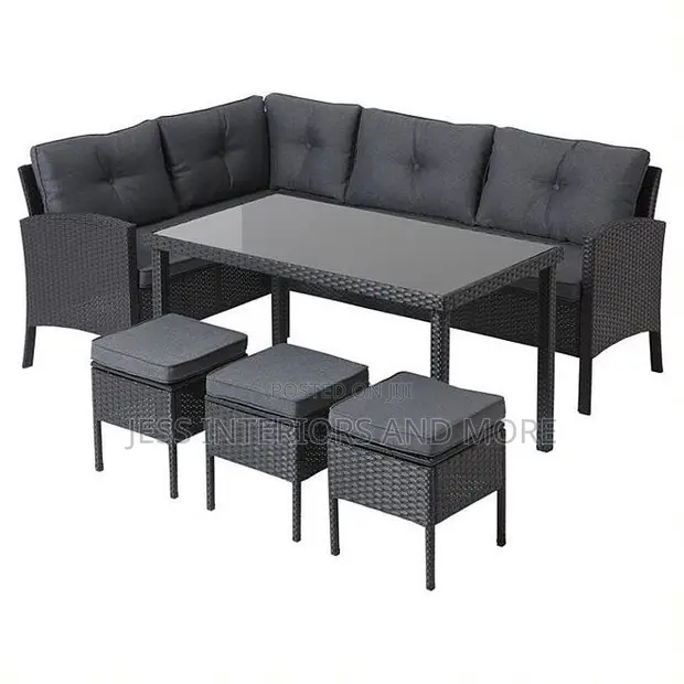 5-Piece Outdoor Dining Set - Black - 1