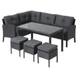 5-Piece Outdoor Dining Set - Black - 1