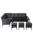 5-Piece Outdoor Dining Set - Black - 2