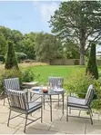 5 Piece Outdoor Dining Set (Grey & White Stripe) - 2