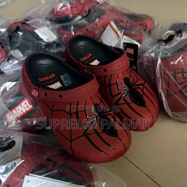 Red Crocs Slides - Marvel Spider-Man Clogs - 1