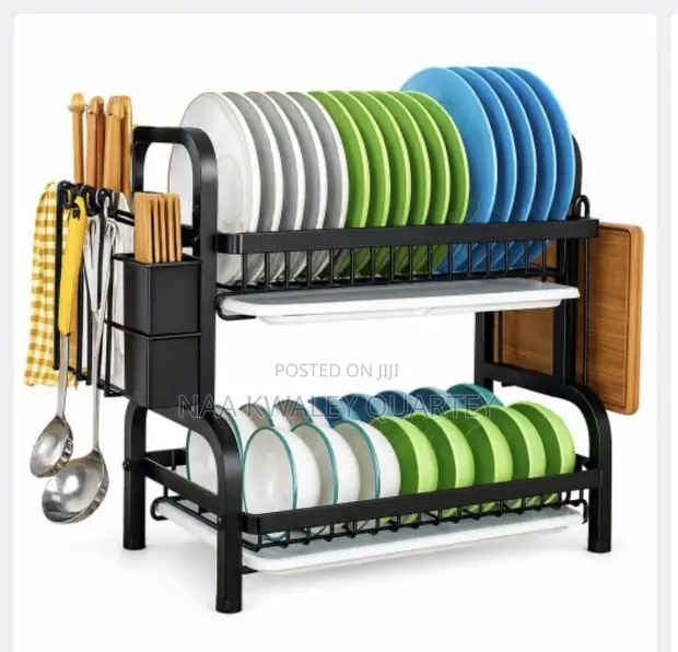 2-Tier Kitchen Rack with Utensil Holder - 1