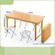 Portable Foldable Picnic Table with Adjustable Height Stools - 1