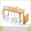 Portable Foldable Picnic Table with Adjustable Height Stools - 2