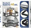 5pcs Stainless Steel Corner Shower Caddy Set - Black - 3